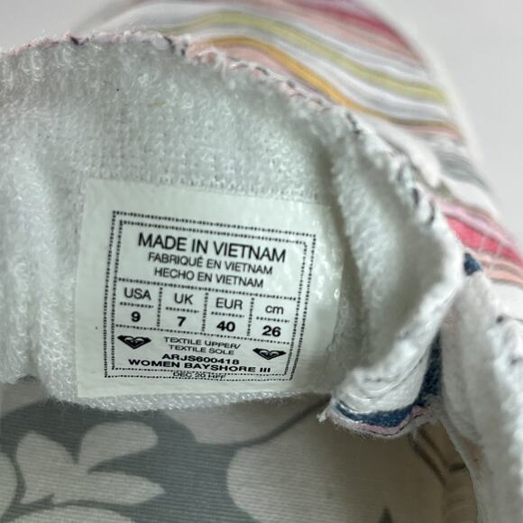 Roxy Bayshore Slip On Shoes Multicolor Canvas Casual Sneakers Women US 9 - Picture 5 of 6